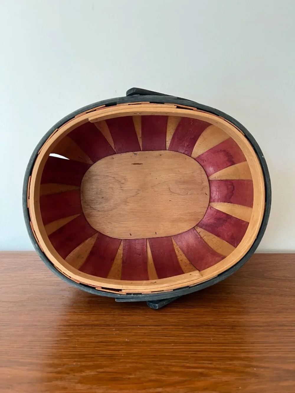 Patriotic Oval Shaped Wood Basket